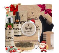 Kit Barba para Hombre, Bledras Kit Cuidado Barba Hombre Completo 9 en 1,con Aceite para Barba,Bálsamo para Barba,Champú,Cepillo para Barba,Peine,Tijeras ecc, Regalo de San Navidad para Hombre