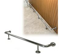 Kit Barra ReposapiéS Reposapiés de Barandilla de Tubo Redondo Negro, Reposapiés de Isla para Exteriores Bajo Encimera, Barra de Acero Inoxidable con Soporte, Herrajes y Tornillos.(Silver,18ft/549cm)