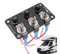 Kit basculante del panel, basculante del panel de botón para barco, panel basculante de 12 V/24 V, impermeable, accesorios de barcos marinos RV, reemplazo de fusible de 10 A