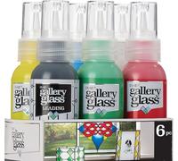 Kit Básico de Pintura para vidrio (6×59 ml) con “Liquid Leading” | Set Para Manualidades y Efectos de Vidriera, Acabado Brillo, Al Agua y No Tóxico (Kit Pintura Realista Vidrieras (59ml x 6))