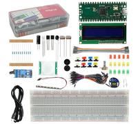 Kit básico para Rasp-Pi Pico Binghe Rasp-Pi Pico Kit con RP2040 Placa de Desarrollo, Breadboard, Módulo LCD I2C, 9G Micro Servo Compatible con Rasp-Pi