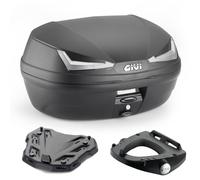 Kit Bauletto E455NT Givi + Piastra Piaggio MP3 400 Hpe 2022-2023 Negro 45LT