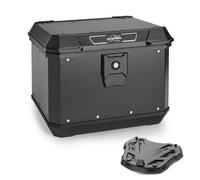 KAPPA 2026/01 MALETA CENTRAL MONOLOCK 50 L KMX500B K'METROBOX DE ALUMINIO NEGRO
