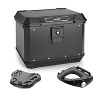 KAPPA 2026/01 MALETA CENTRAL MONOLOCK 50 L KMX500B K'METROBOX DE ALUMINIO NEGRO
