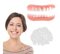 Kit Blanqueadoras Dientes 2 Pares Dentaduras Postizas Cosméticas, Instante Sonrisa Carillas Dentales Arriba Y Abajo, Dientes Postizos Temporales Dientes Falsos Silicona Para Hombre & Mujer
