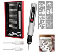 Kit Bolígrafo Grabador Eléctrico Inalámbrico, con 3 Velocidades Ajustables | Lápiz de Grabador Portátil DIY Recargable USB para Madera, Metal, Vidrio, Joyería, Mini Taladro Manualidades