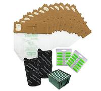 Kit bolsas de microfibra compatibles Kobold VK131 VK130 | 12 bolsas, 20 ambientadores, filtro HEPA, 2 filtros de carbón activo