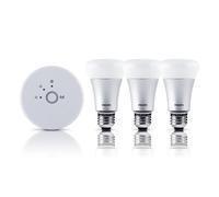 Kit bombillas inteligentes A19 RGBW 9W, control ZigBee, app, set de 3 unidades