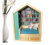 Kit BookNook en miniatura: Cosy Bookshelf Alley, inserto de casa de muñecas de madera | Crea una escena mágica del callejón, agrega un peculiar, proyecto de artesanía perfecto para adultos