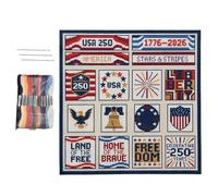 Kit Bordado Para Adultos Y Principiantes - Bandera Estadounidense 250 Aniversario Patriótico,Kit de Manualidades de Bordado para Principiantes 4 de Julio,para Mamá Novia Amante de la Historia Veterano
