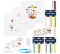 Kit Bordado para Principiantes 3 Piezas Kit de bordado para Adultos Kit de Práctica de Bordado con Patrón de Flores Cross Stitch Kit para Artes de Bricolaje Manualidades Costura