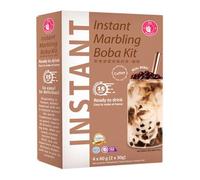 Kit Bubble Tea Café en casa 4 bebidas con perlas de tapioca y sirope sabor café, pajitas incluidas, listo en 15 s