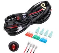Kit Cableado Barra LED, Kit de Arnés de Cableado del Interruptor de Luz Antiniebla 12V 40A, con Relé de Fusible Interruptor de Apagado Encendido, Faro de Trabajo Arnés de Alambrado (16AWG 300W)