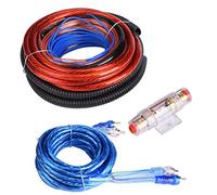 Kit Cableado Car Audio,Cable de subwoofer de audio para automóvil, 4 calibres 2800W Amplificador de subwoofer de audio para automóvil Instalación de altavoces Kit de cable de cable Fusible