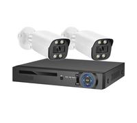 Kit Camaras de Vigilancia, Cámara de Seguridad IP con detección 4K de 8MP, IA, NVR PoE, Kit CCTV, visión Nocturna en Color, videovigilancia for el hogar al Aire Libre(4T,4CH NVR 2 AI Camera)