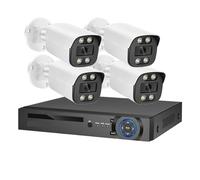 Kit Camaras de Vigilancia, Cámara de Seguridad IP con detección 4K de 8MP, IA, NVR PoE, Kit CCTV, visión Nocturna en Color, videovigilancia for el hogar al Aire Libre(1T,4CH NVR 4 AI Camera)