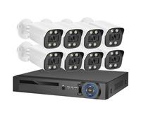 Kit Camaras de Vigilancia, Cámara de Seguridad IP con detección 4K de 8MP, IA, NVR PoE, Kit CCTV, visión Nocturna en Color, videovigilancia for el hogar al Aire Libre(1T,8CH NVR 8 AI Camera)