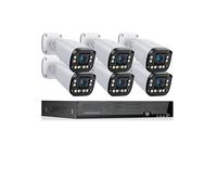 Kit Camaras de Vigilancia, de cámaras de seguridad Poe 4K, 8MP, lente automática, lente de 2,8-10mm, Zoom 4x, Kit de cámaras de vigilancia Vedio, conjunto CCTV for exteriores(4T,8CH Nvr 6 Pcs 4K Cam)