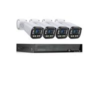 Kit Camaras de Vigilancia, de cámaras de seguridad Poe 4K, 8MP, lente automática, lente de 2,8-10mm, Zoom 4x, Kit de cámaras de vigilancia Vedio, conjunto CCTV for exteriores(4T,8CH Nvr 4 Pcs 4K Cam)