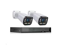 Kit Camaras de Vigilancia, de cámaras de seguridad Poe 4K, 8MP, lente automática, lente de 2,8-10mm, Zoom 4x, Kit de cámaras de vigilancia Vedio, conjunto CCTV for exteriores(3T,8CH Nvr 2 Pcs 4K Cam)