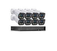 Kit Camaras de Vigilancia, de cámaras de seguridad Poe 4K, 8MP, lente automática, lente de 2,8-10mm, Zoom 4x, Kit de cámaras de vigilancia Vedio, conjunto CCTV for exteriores(2T,8CH Nvr 8 Pcs 4K Cam)