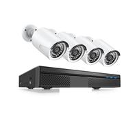Kit Camaras de Vigilancia, de cámaras de Seguridad PoE NVR con Cable de 8 Canales, 5MP, IP66, IR-Cut for Exteriores, CCTV, Canera, Kit de grabadora de vídeo de vigilancia(1T,8CH NVR and 4pcs CAM)