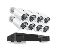Kit Camaras de Vigilancia, de cámaras de Seguridad PoE NVR con Cable de 8 Canales, 5MP, IP66, IR-Cut for Exteriores, CCTV, Canera, Kit de grabadora de vídeo de vigilancia(3T,8CH NVR and 8pcs CAM)