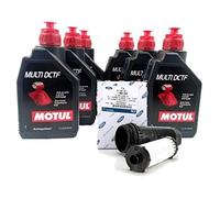 Kit Cambio Aceite Ford Caja automática Doble Embrague 6 velocidades GETRAG 6DCT DCT450 DCT470 Motul DCTF 6 litros + Filtro hidráulico Caja Original 1589089