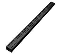 Kit Canal de Evacuación Desague de Agua - Canaleta Desague con Rejilla de Acero Inoxidable 304 para Terraza Jardin Cochera Exterior, Canaleta de Drenaje Negro Canalones de Lluvia(1 pcs,7*3 cm/2.75*1.1