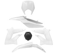 Kit carénage TNT Moto Derbi 50 Senda Drd X-Treme 2010-2015 6 pièces blanc/noir Neuf