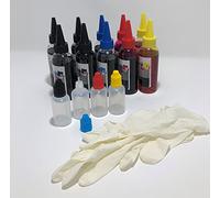 Kit Carga Cartuchos 10 botellas 100 ml tinta colores universal + Accesorios carga para Brother, Canon, Epson, HP, Lexmark, Xerox, Dell