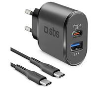 Cargador De Pared + Cable Usb C Sbs Lb13462226 Negro
