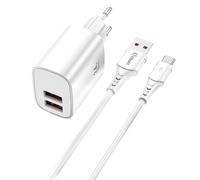 Kit Cargador Qcharx Apolo 24A con Cable USB Tipo C Blanco