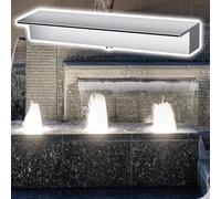 Kit cascata di dimensioni personalizzabili per laghetto, Canale di scarico per Fontana in Acciaio inossidabile per esterni/interni, per giardino/Piscina/laghetto Koi da Cortile (Colore B, 26″/66