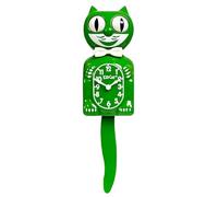Kit-Cat Clock® - Reloj de Gato en edición Limitada, Retro, icónico, Ojos y Cola móviles, de Pared, Funciona con Pilas, Fabricado en EE. UU, decoración de hogar, Moderno, Verde clásico