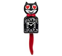 Kit Cat Klock Crimson Royale - Reloj de pared icónico con ojos de corazón y cola en movimiento, funciona con pilas, fabricado en Estados Unidos, perfecto para decoración del hogar, reloj moderno de