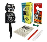 KIT CAT Klock The Original 90th Anniversary Limited Edition - Reloj de Pared con diseño de Gato Negro con Pajarita Blanca, Cola de péndulo y Ojos móviles, Ideal como decoración Vintage para el hogar