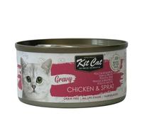KIT CAT | Lata Gravy Comida Húmeda para Gatos en Salsa | Pollo y Boquerón 70 g | Alimento Complementario 100% Natural Sin Cereales ni Gluten