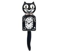Kit-Cat - Reloj de Esmoquin, edición Limitada, Aniversario, Negro con Pajarita cromada, Ojos móviles clásicos y Cola