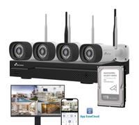Kit CCTV Nivian 4 cámaras 2K WiFi-6 visión nocturna dual detección IA audio bidireccional