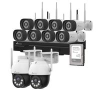 Kit CCTV Nivian Profesional 2K 10 Cámaras WiFi AI Visión Nocturna Dual 16CH H.265+ 2TB