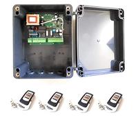 Kit Central electronica MC2 maniobras puerta parking garaje batiente de 1 o 2 hojas con paro suave y receptor incorporado y 4 mandos a distancia de alta seguridad y gran alcance, material profesional.