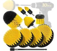 Kit Cepillos Taladro para Bosch PRO Brasil 12V / 18V GSB-18V-65 | Cabezales de distintas formas y varilla; ayuda a frotar suciedad y residuos comunes; para limpiar baño, cocina y ducha