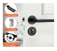 Kit Cerradura División para fácil Instalación DIY Negro Kit Cerradura | dividido para fácil montar, para ideal bricolaje, herramientas básicas, ahorro tiempo instalación