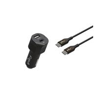 KIT CHARGEUR VOITURE 30W USB C ET A + CABLE C VERS C 1.3M