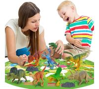 Kit científico de dinosaurios, Dinosaurio | Toy Dinosaurios realistas Figura 8 Modelos con juego de lectura - Favores de fiesta, toppers de pasteles, kits de ciencias de la educación