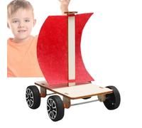 Kit científico para niños - Madera 3.74x3.54x4.92 pulgadas | Kits de ingeniería de actividades madre | Experimentos científicos Proyectos de construcción de automóviles accionados por madera para ra