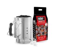 Chimenea encendido + briquetas + pastillas en set weber