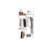 Kit Closet 6110081014 - kit vestidor 2 cuerpos + 3 baldas y barras + zapatero, blanco, 240/280 x 25 x 126