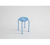 Kit Closet 9999939535 - pack de 2 taburetes apilables deco numero, azul, 40 x 30 x 30
